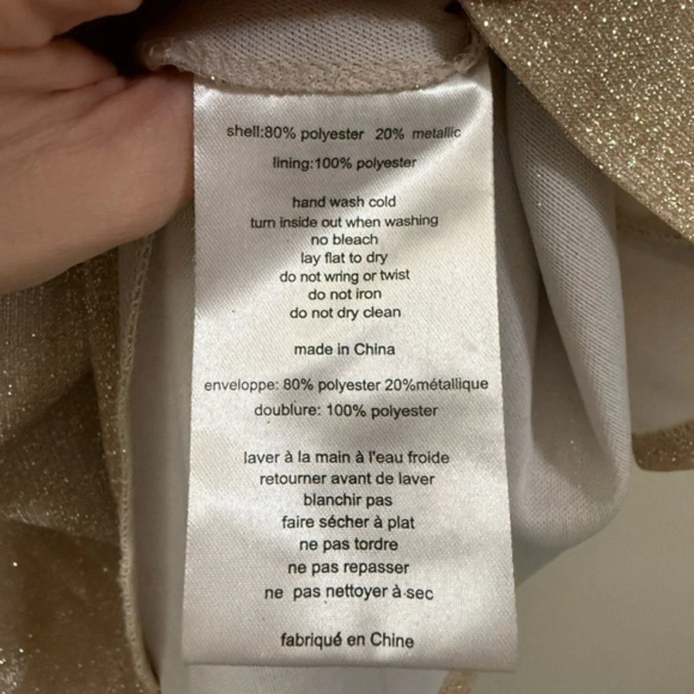 Jules & Cleo Shimmer Nights Square Neck Formal Mini Dress in Nude and Silver - 8